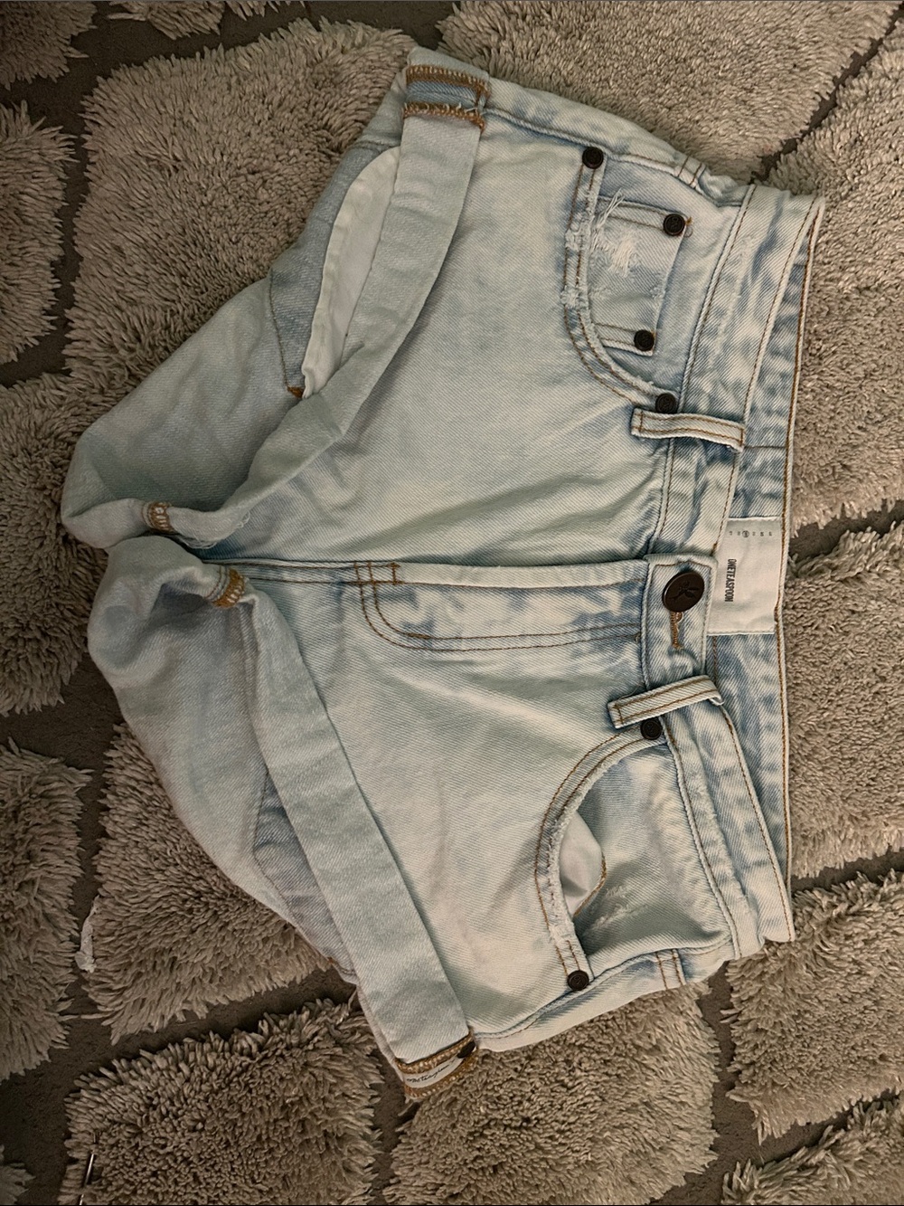 One Teaspoon Light Blue High-Rise Denim Shorts